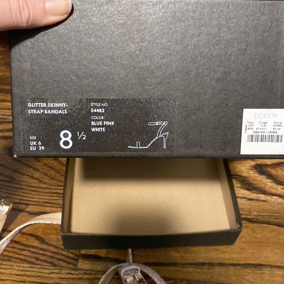 Jcrew leather glitter skinny strap sandals -Italian leather - Picture 7 of 8